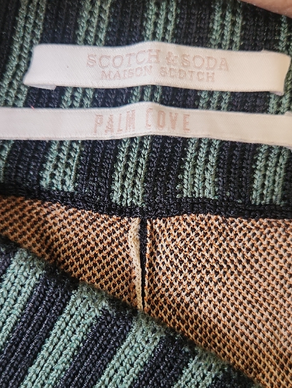 Scotch & Soda Palm Cove Knit Printed Wide Leg Pants Size XS Black/Beige - Picture 5 of 11